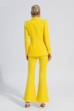 Solid Color Long Sleeve Blazer Two Piece Pants Suit GXRF-158