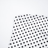 Polka Dot Print Color-Blocked Tube Top Short Suit GDSF-D25ST563