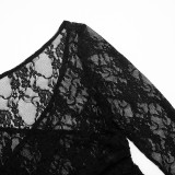 Long Sleeve Off Shoulder Lace Two Piece Pants Set GDSF-J25ST447