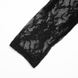 Long Sleeve Off Shoulder Lace Two Piece Pants Set GDSF-J25ST447
