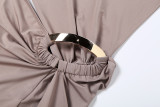 Slash Neck Solid Color Split Maxi Dress XEF-K25D86428