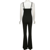 Backless Sling Mesh Patchwork Jumpsuit GAXB-Q150JP