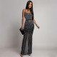 Hot Drill Mesh Sling Maxi Dress CYA-902200
