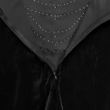 Velour Hot Drill Long Sleeve Maxi Dress BY-7617