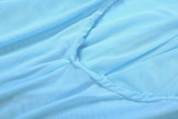 Solid Color Halterneck Loose Backless Mini Dress DLSF-K25D88001