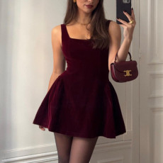 Sleeveless Backless Tie Up Mini Dress GAXB-W493DS