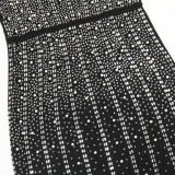 Hot Drill Mesh Sling Maxi Dress CYA-902200