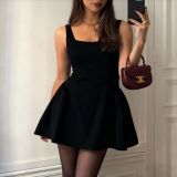 Sleeveless Backless Tie Up Mini Dress GAXB-W493DS