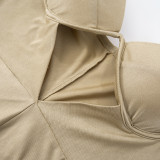 Tight Sport Solid Color Micro Flare Jumpsuit GDSF-D24JP701