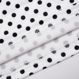 Contrast-Color Polka Dot Print Long-Sleeve Short Suit GDSF-D25ST398
