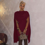 Press Pleated O Neck Shawl Mini Dress GDSF-Q25DS070