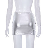 PU Leather Casual Mini Skirts GDSF-J23SK063