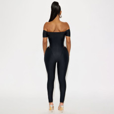 One Shoulder Solid Color Jumpsuit MXBF-J25JP432