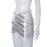 PU Leather Casual Mini Skirts GDSF-J23SK063
