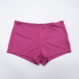 Solid Color Halterneck Tie Up Top Two Piece Shorts Set GDSF-D25ST560