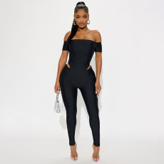 One Shoulder Solid Color Jumpsuit MXBF-J25JP432