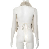 Sexy Furzzy Backless Sleeveless Tops GDSF-D25TP245