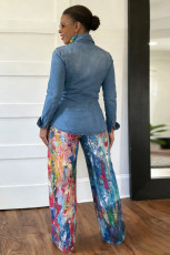 Long Sleeve Lapel Denim Shirts GYLN-1224