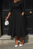 Plus Size Solid Color U Neck Maxi Dress BGN-BN281