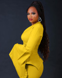 Plus Size Solid Color Wide-Sleeve V-Neck Midi Dress BGN-BN346