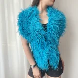 Solid Color Backless Halterneck Fur Top HBRS-5227