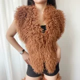Solid Color Backless Halterneck Fur Top HBRS-5227