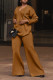 Plus Size Solid-Color Thickened Suede Two-Piece Pants Set BGN-BN318