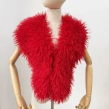 Solid Color Backless Halterneck Fur Top HBRS-5227