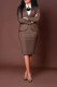 Plus Size Solid Color Long Sleeve Blazer Two Piece Skirts Set(Fabric Upgrade) BGN-BN359-1