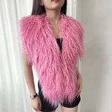 Solid Color Backless Halterneck Fur Top HBRS-5227
