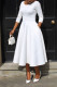 Plus Size Solid Color U Neck Maxi Dress BGN-BN281