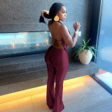 Sexy Sleeveless Backless Solid Color Jumpsuit GDSF-D25JP554