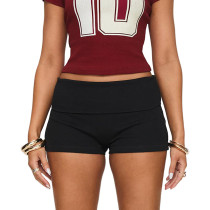 Solid Color Yoga Fitness Cuffed Shorts GWLS-202505