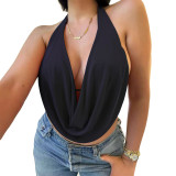 Deep V Neck Backless Sexy Tops GWLS-202408