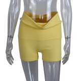 Solid Color Yoga Fitness Cuffed Shorts GWLS-202505