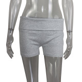 Solid Color Yoga Fitness Cuffed Shorts GWLS-202505