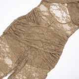 See Through Lace Long Sleeve Tight Jumpsuit GDSF-D25JP529