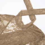 See Through Lace Long Sleeve Tight Jumpsuit GDSF-D25JP529