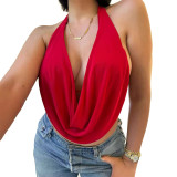 Deep V Neck Backless Sexy Tops GWLS-202408