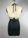 Sexy Solid Color Sling Backless Mini Dress GWLS-LX0001