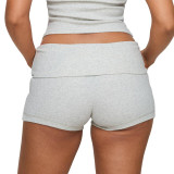 Solid Color Yoga Fitness Cuffed Shorts GWLS-202505