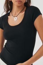Solid Color U Neck Knits T Shirt GWLS-202402