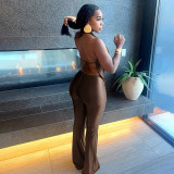 Sexy Sleeveless Backless Solid Color Jumpsuit GDSF-D25JP554
