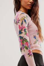 Mesh Print Long Sleeve T Shirt GWLS-202401
