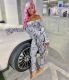 Printed Sexy Wrap Flare Sleeve Two-Piece Pant Set GWLS-LD201035
