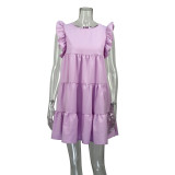 Ruffles Sleeve Loose Patchwork Casual Dress GWLS-LD201002