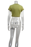 Fashion Embroidered Slim Yoga Short-Sleeve T-Shirt GWLS-LD201090