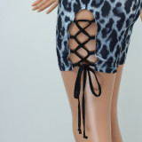 Leopard Print Short Sleeve Romper GWLS-LD201058