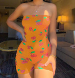 Sexy Print Slim Tube Top Romper GWLS-LD201060