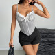 Mesh Lace Patchwork Sling Tops GOMN-K0584